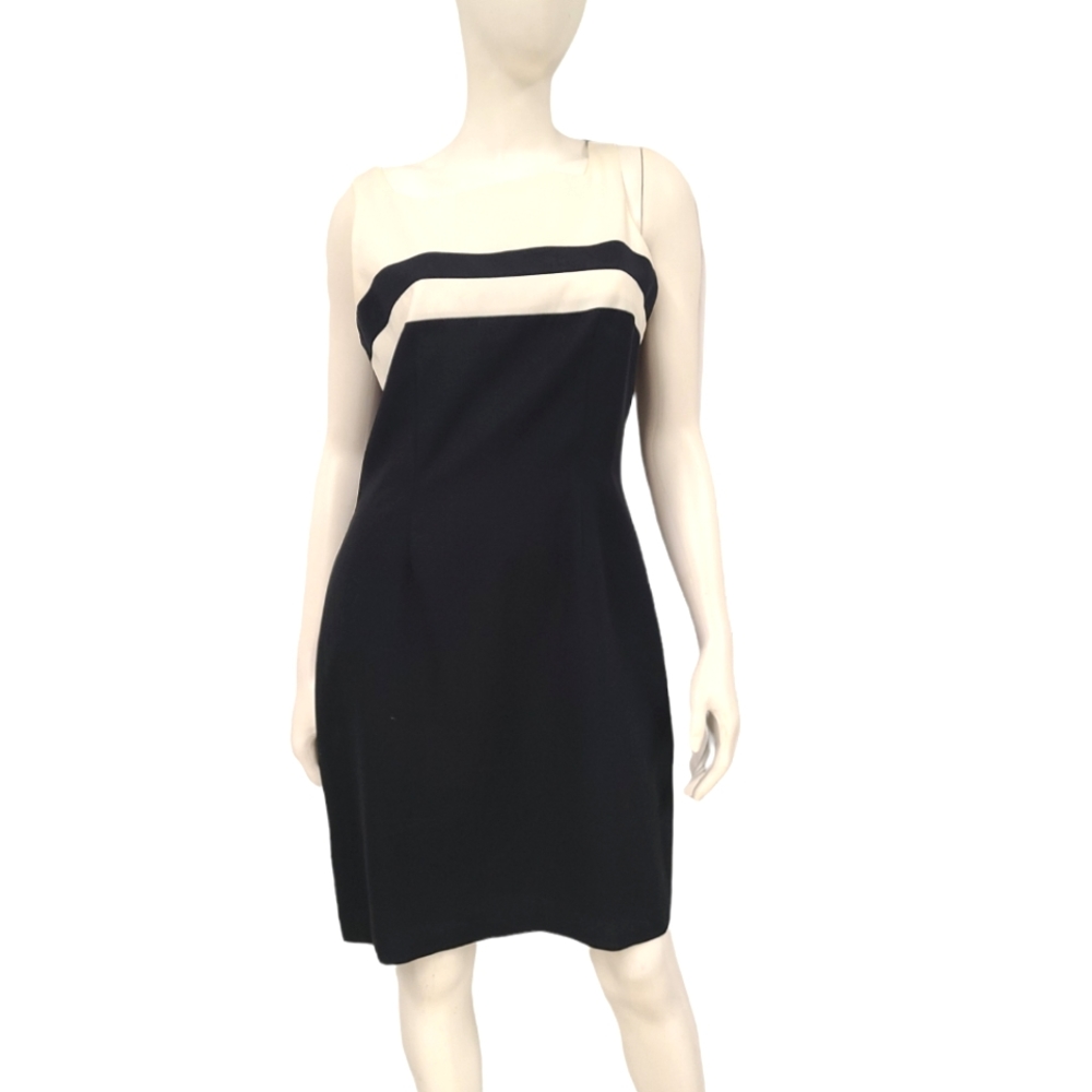 Elegant Black and Cream Dress